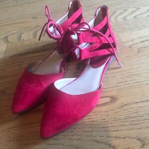 Worn once red flats